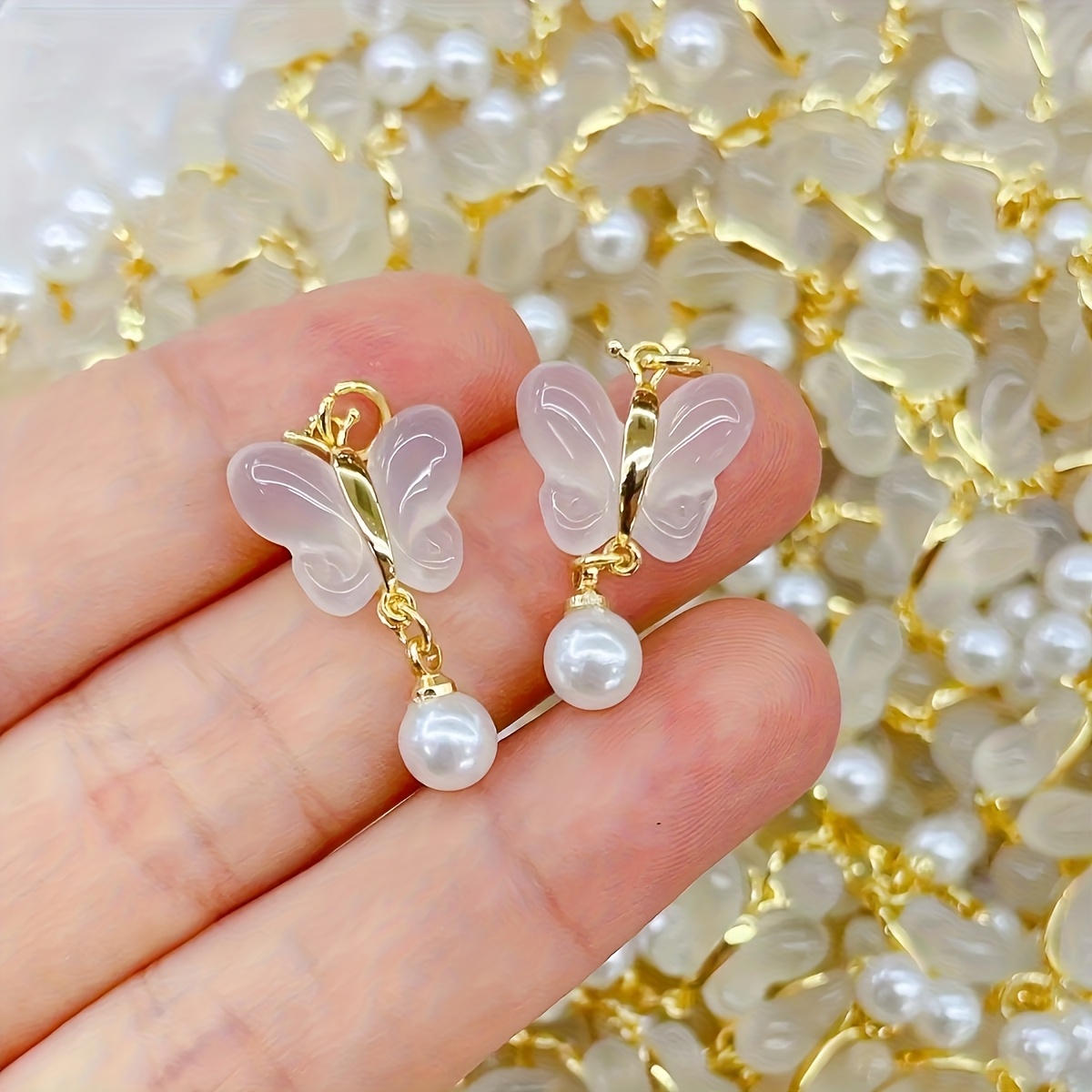 Butterfly Pendant Necklace - 1개 레트로 나비 유리 펜던트 우아한