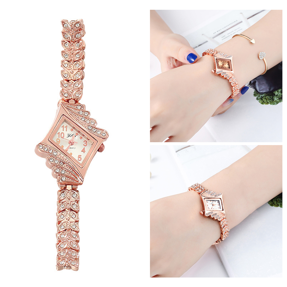 Unique Jewelry Watches - 독특한 마름모 모양 다이아몬드 장식 패션