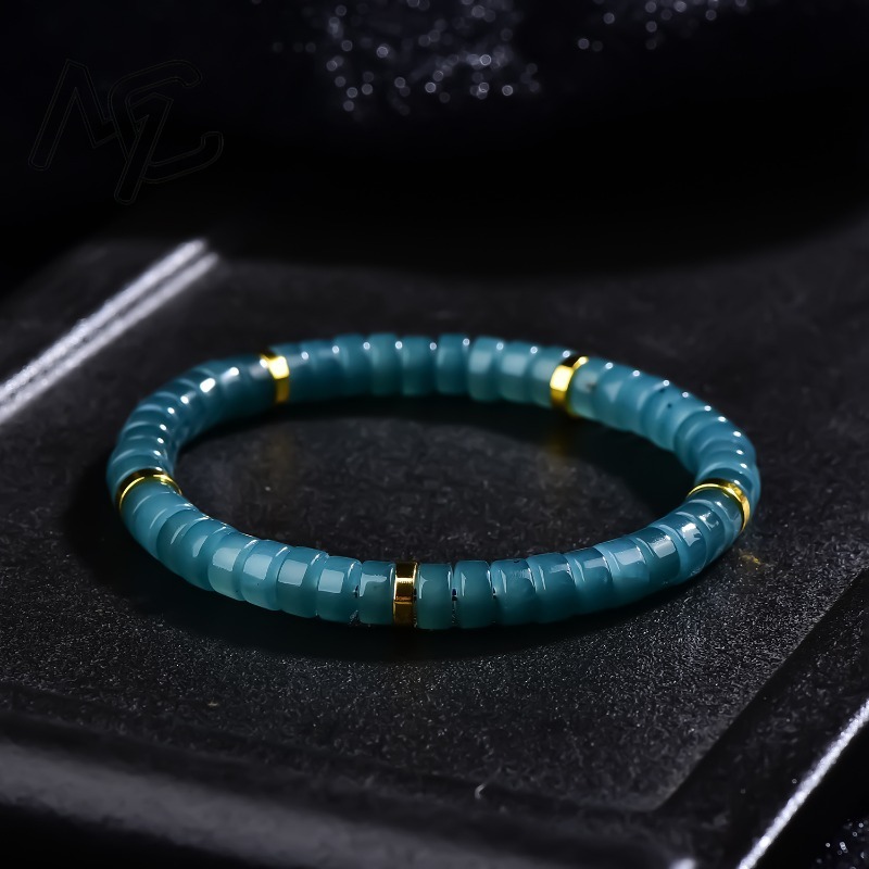 The Jewelry & Watches - 천연 비취 블루 워터 주판 비즈