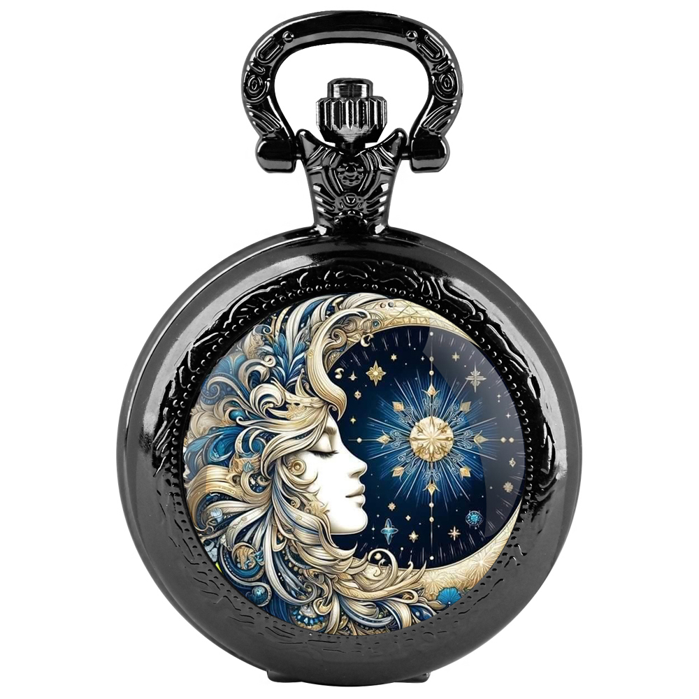 Unique Jewelry Watches - 태양과 달 여신 여성을위한 석영 주머니