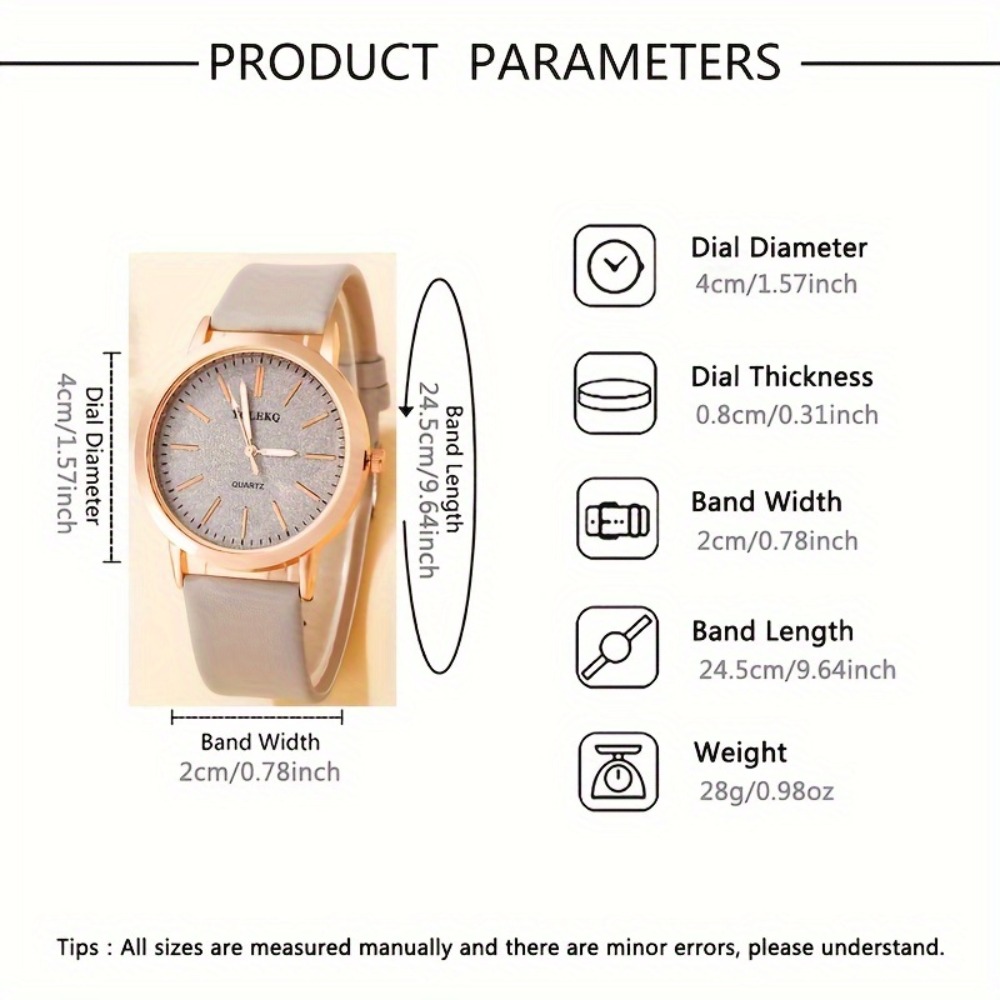 6개의 우아한 미니멀리스트 여성용 쿼츠 시계, 원형 합 - Unique Jewelry Watches 리뷰 및 가격