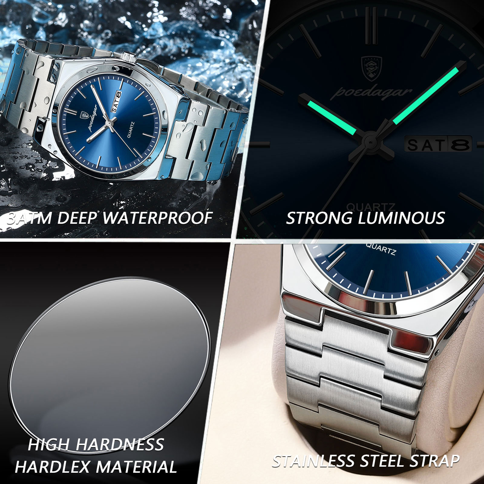 POEDAGAR 남성용 럭셔리 시계 스테인레스 스틸 방 - Patek Philippe Watch Nautilus 리뷰 및 가격