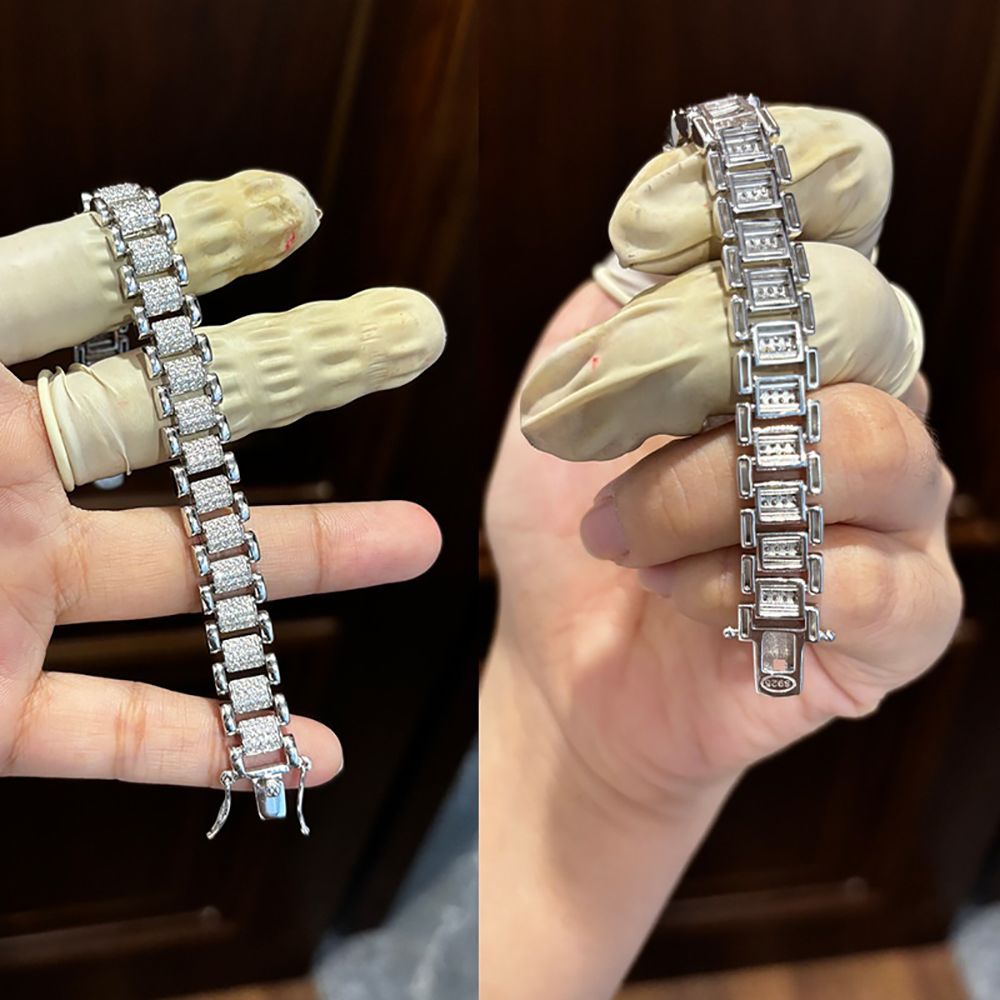 TEMGF 풀 모이사나이트 팔찌 8mm 폭 S925 스 - Unique Jewelry Watches 리뷰 및 가격