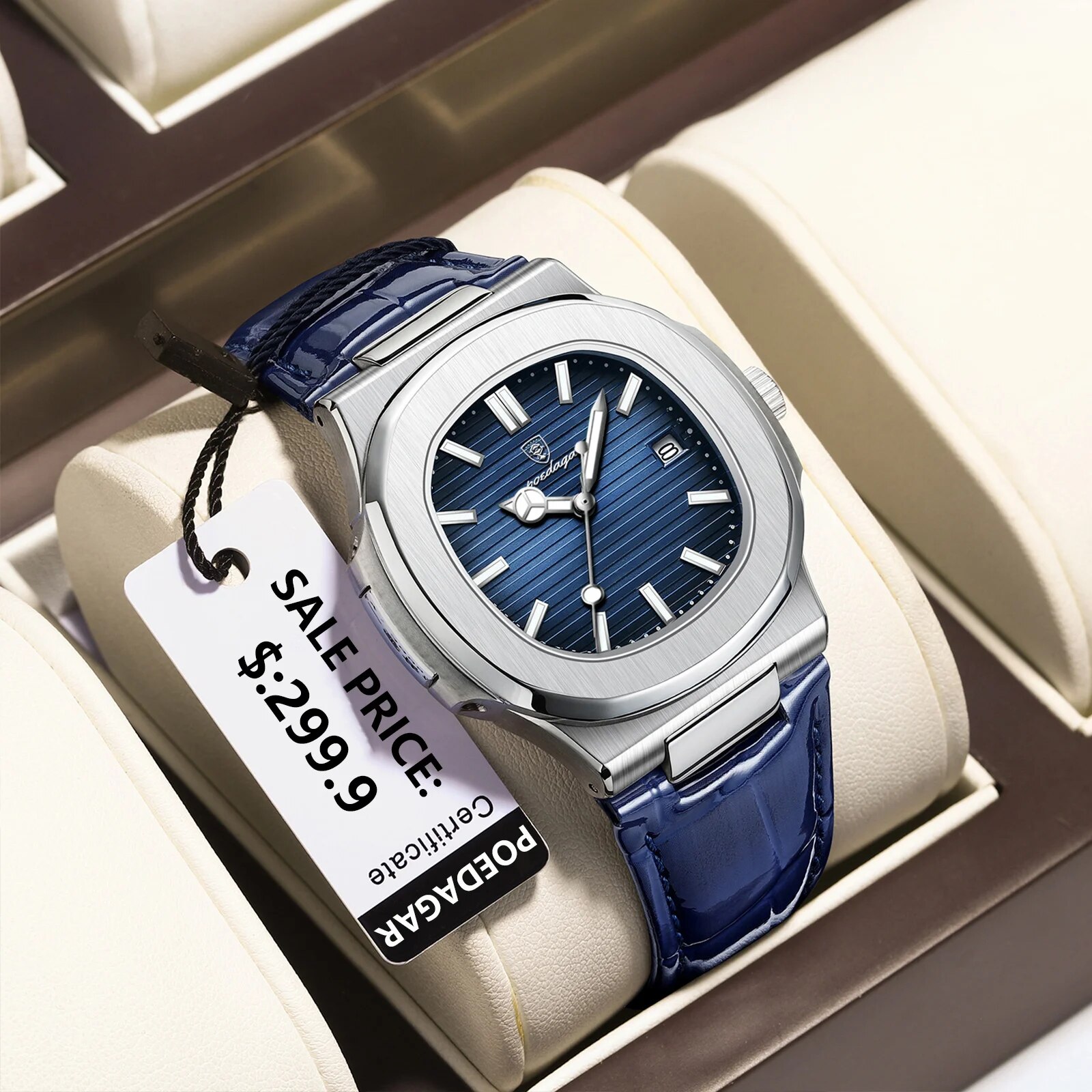 POEDAGAR 탑 럭셔리 스퀘어 남자 시계 날짜 방수 - Patek Philippe Watch Nautilus 리뷰 및 가격