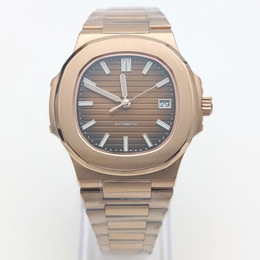 럭셔리 로즈 골드 40MM 스퀘어 NH35 무브먼트 자 - Patek Philippe Watch Nautilus 리뷰 및 가격