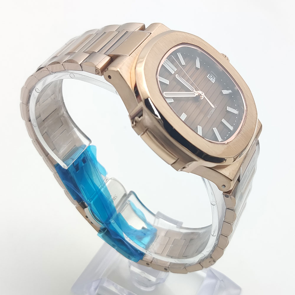 럭셔리 로즈 골드 40MM 스퀘어 NH35 무브먼트 자 - Patek Philippe Watch Nautilus 리뷰 및 가격