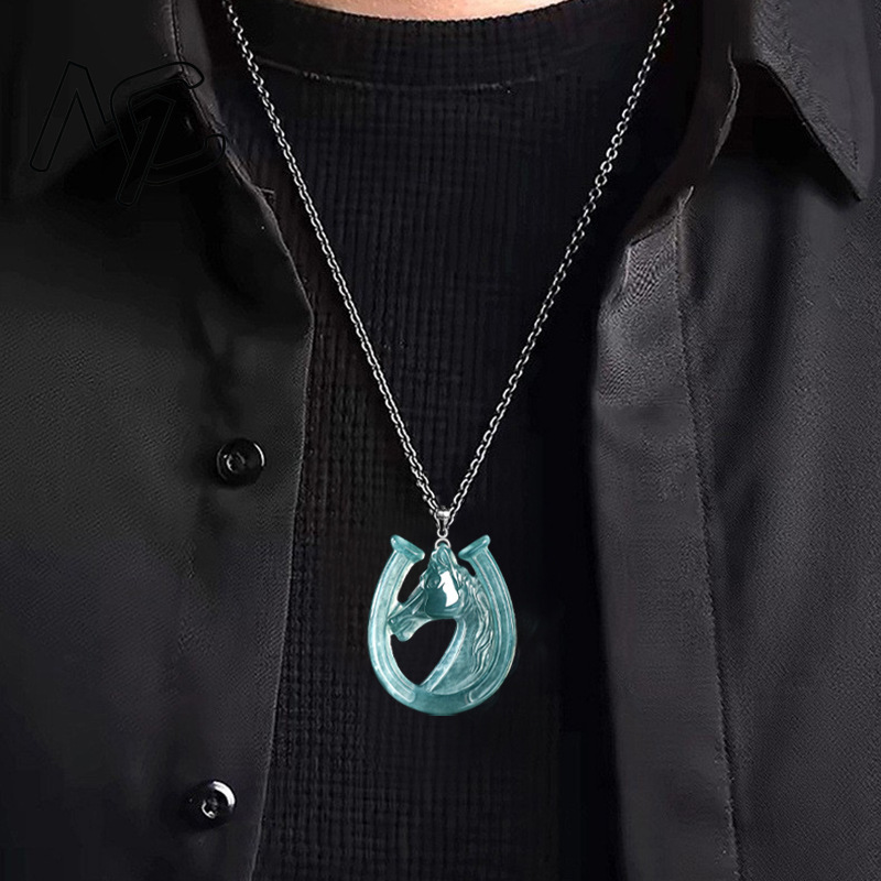 S925 실버 천연 블루 워터 제이드 말굽 펜던트 목걸 - The Jewelry & Watches 리뷰 및 가격