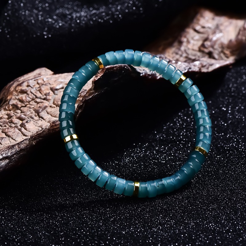 천연 비취 블루 워터 주판 비즈 스페이서 팔찌 고급 품 - The Jewelry & Watches 리뷰 및 가격