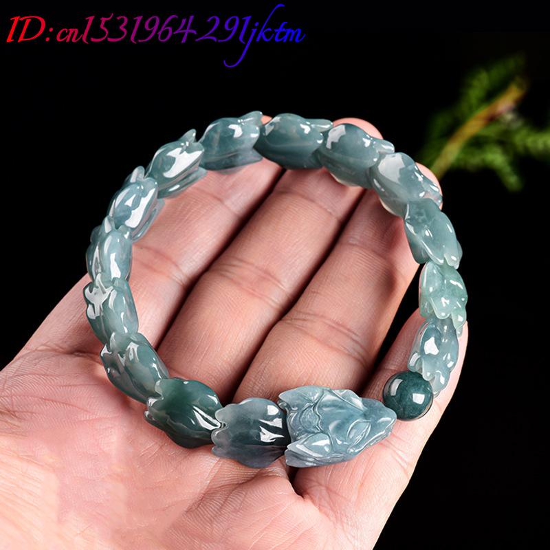 블루 버마산 비취 용 팔찌, 조각된 원석 뱅글, 부적, - The Jewelry & Watches 리뷰 및 가격