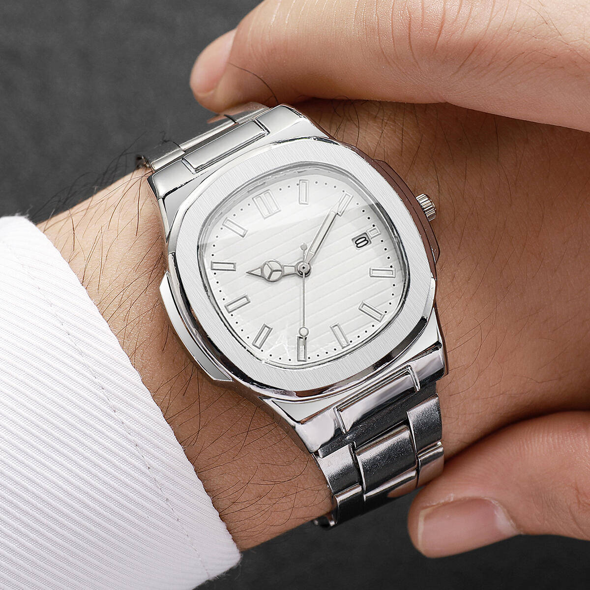 패션 스퀘어 남성용 비즈니스 시계 스테인레스 스틸 스트 - Patek Philippe Watch Nautilus 리뷰 및 가격