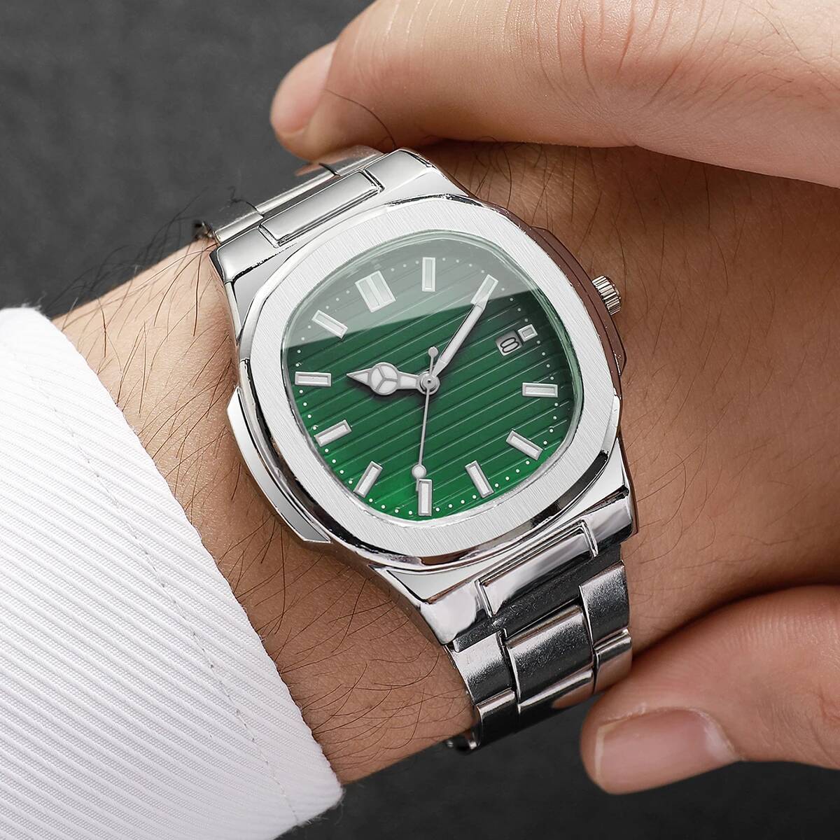 패션 스퀘어 남성용 비즈니스 시계 스테인레스 스틸 스트 - Patek Philippe Watch Nautilus 리뷰 및 가격